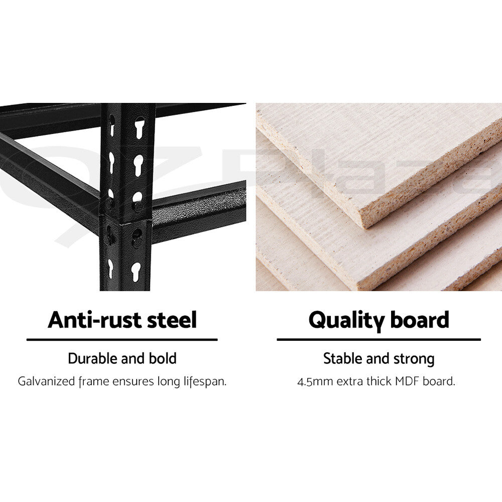 Giantz 2x1.5M Garage Shelving Warehouse Rack Pallet Racking Storage Shelve Black