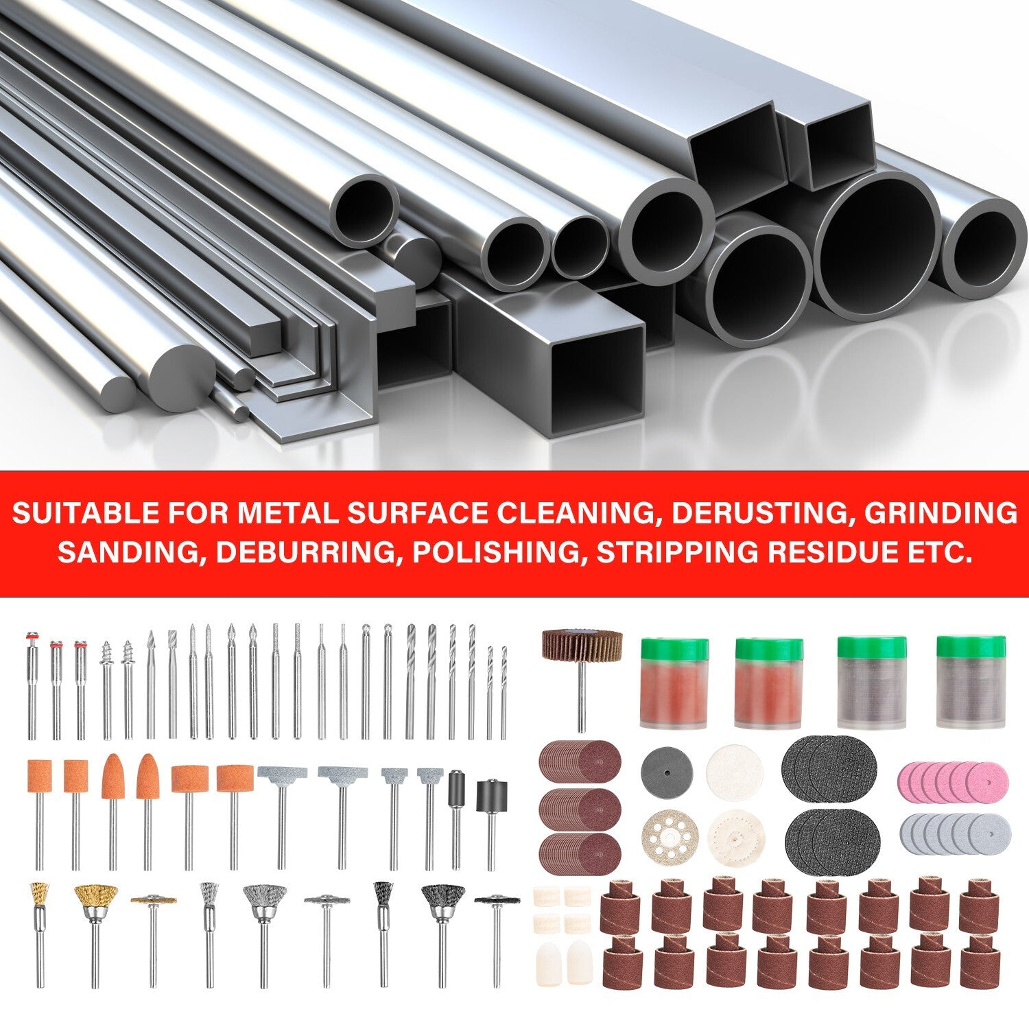 239pc Rotary Tool Kit – Grinding, Polishing & Craft Bits