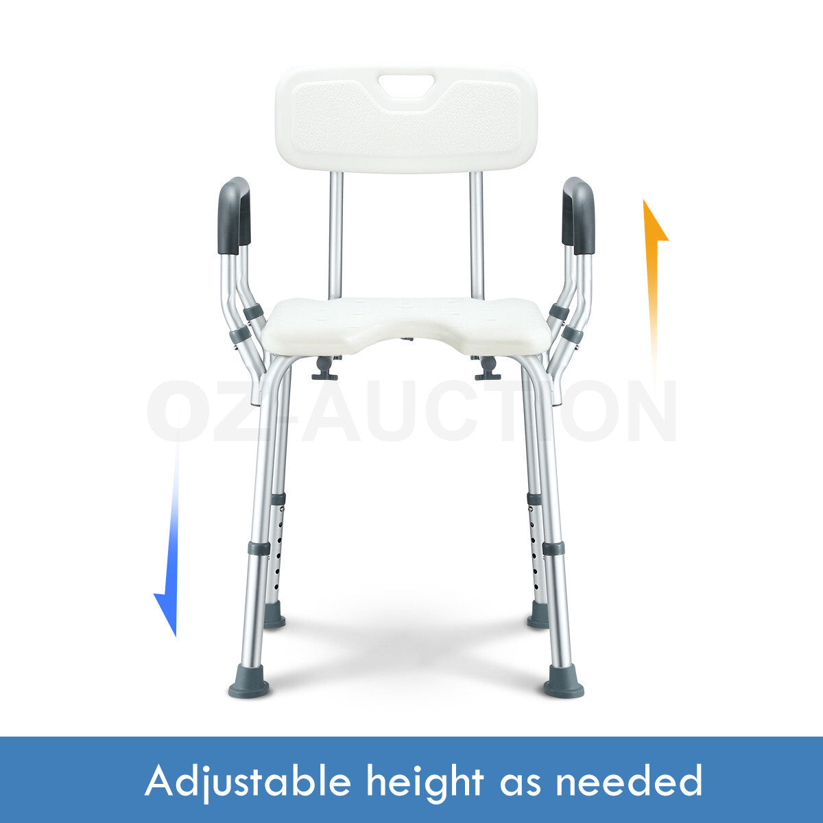 Shower Bath Chair Medical Seat Stool Safety Aid with Back Armrests