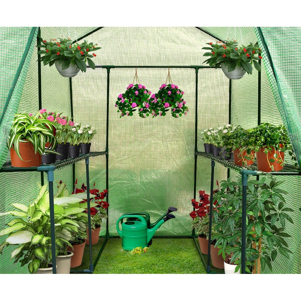 Walk-In Greenhouse Tunnel 4 Shelves Plant 1.9x1.2x1.9m