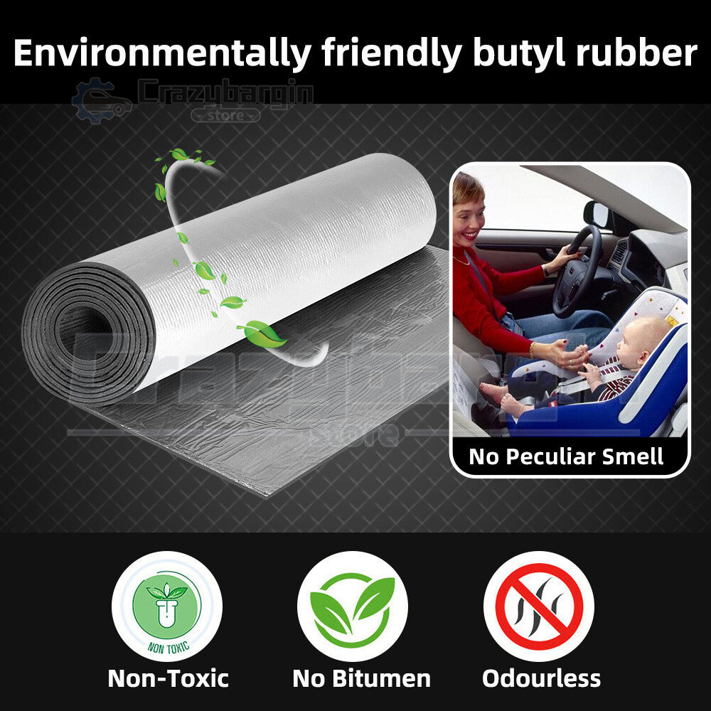 1x5M Car Sound Deadener – Foam Insulation Mat Heat & Noise Shield