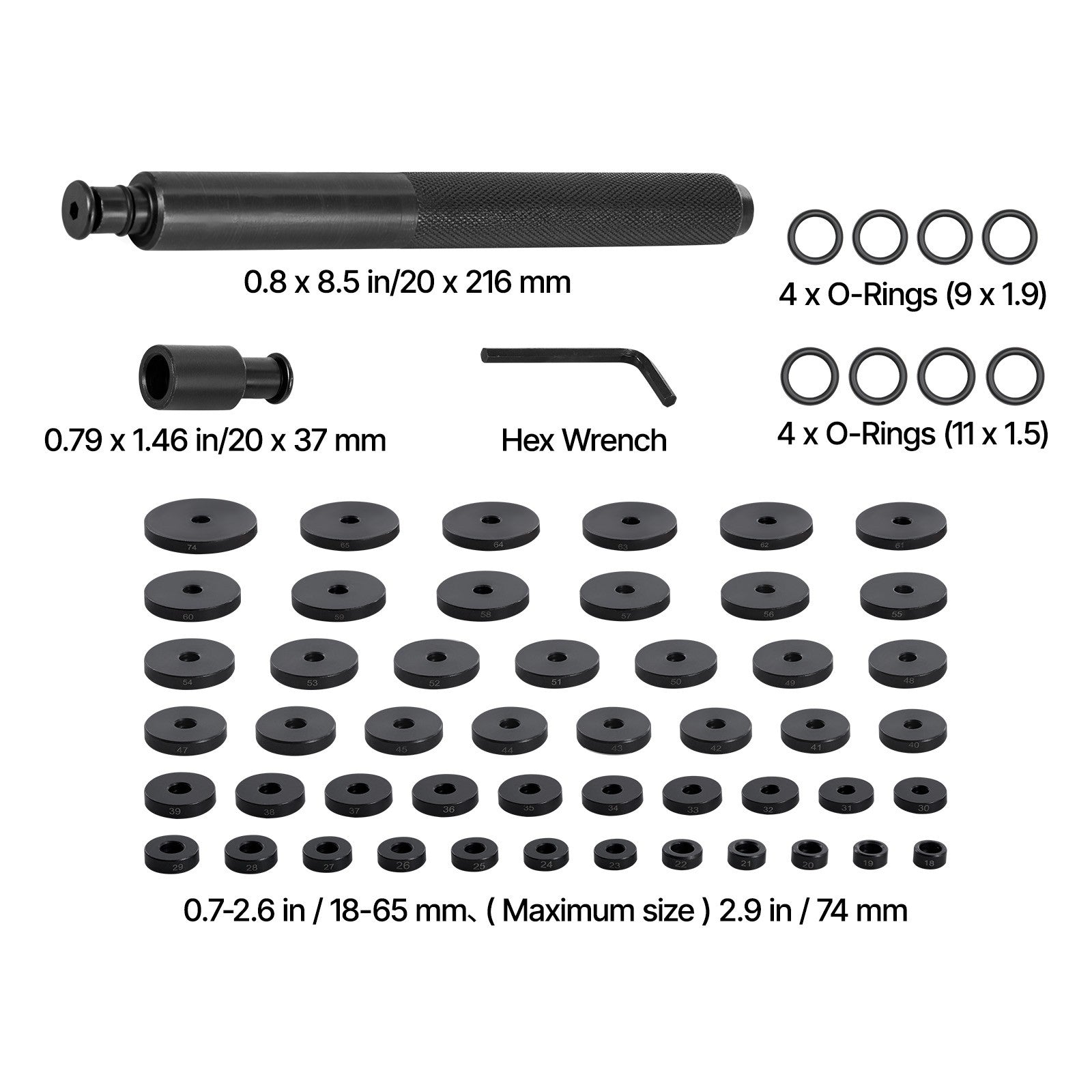 Uimoso Bearing Press Kit Bushing Bearing Seal Driver Removal Tool Set 52Pcs Case