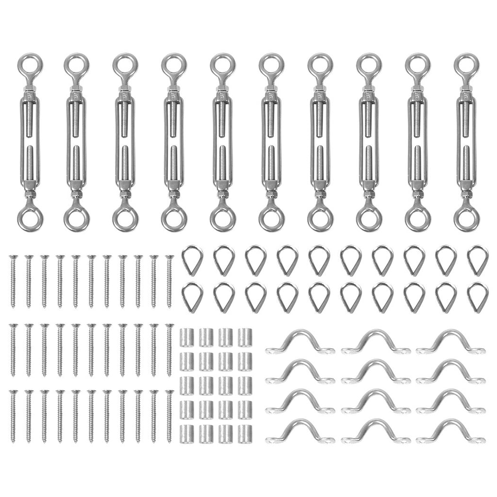10pc Balustrade Wire Kit – Traderight Stainless Steel Rope & Eye Fork