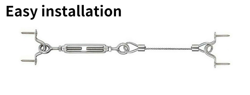 10pc Balustrade Wire Kit – Traderight Stainless Steel Rope & Eye Fork