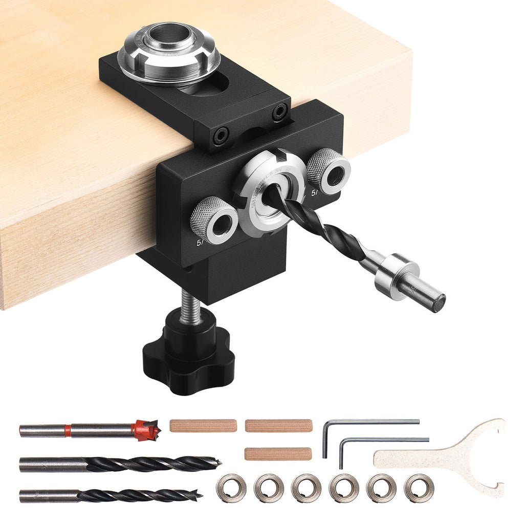 Uimoso Self-Centering Doweling Jig Kit with 3 Drill Bits for Woodworking