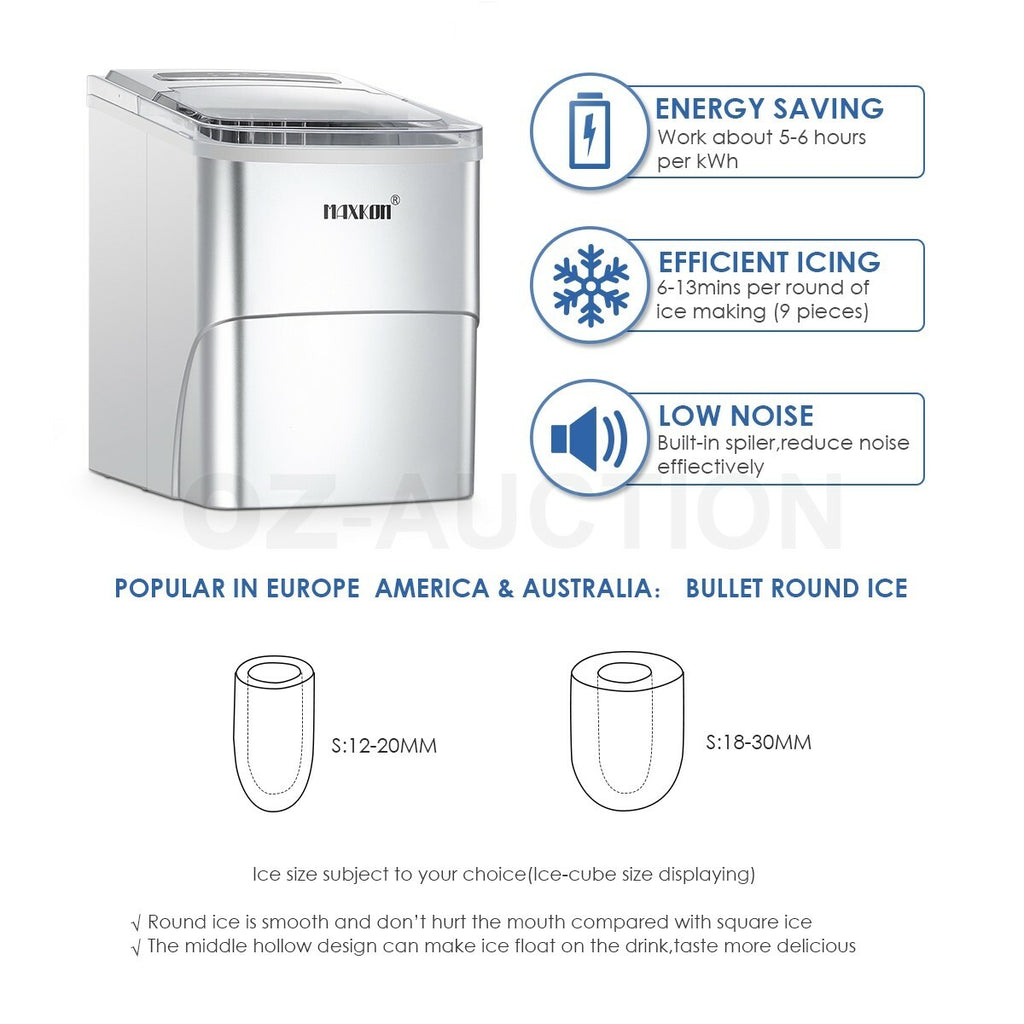 MAXKON 12KG Portable Ice Maker Machine Commercial Countertop