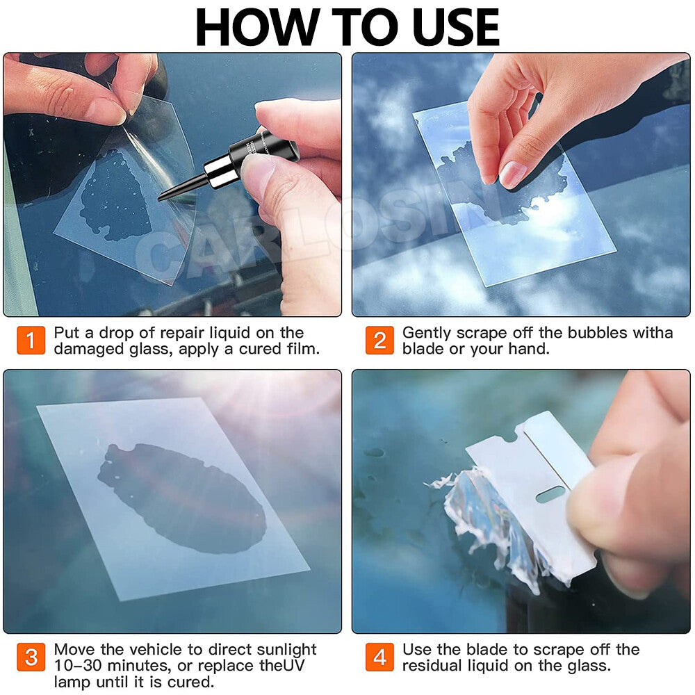 9x Car Windscreen Repair Kit Glass Window Crack Fix DIY Tool
