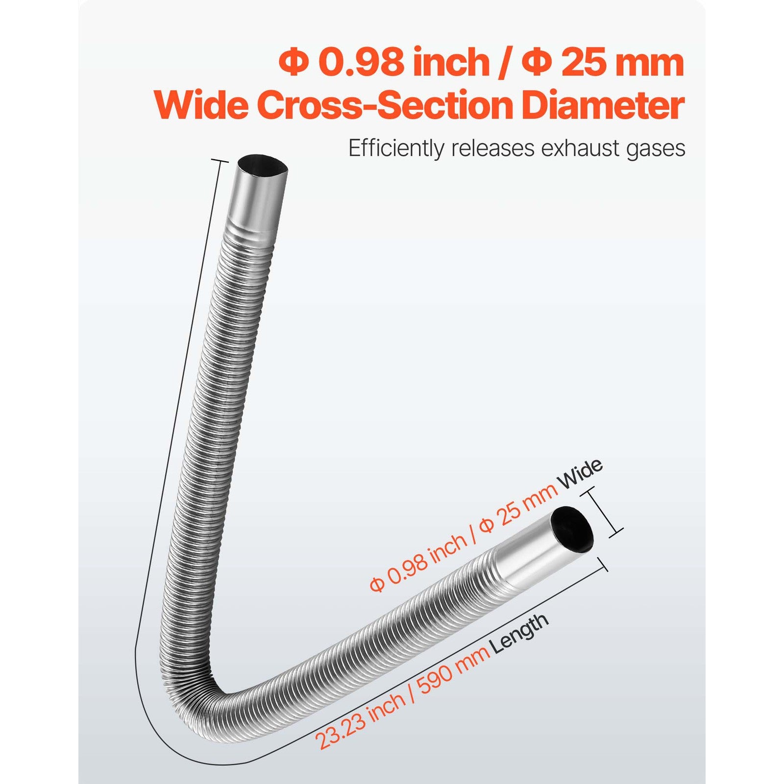 Uimoso Flexible 600mm Diesel Heater Exhaust Hose with Two Clamps