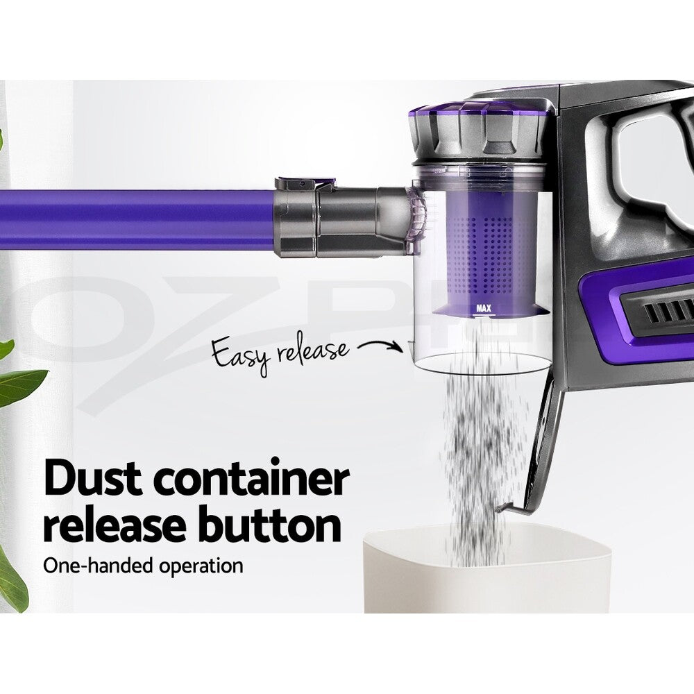 Cordless Stick Vacuum Cleaner 150W Bagless Handheld Purple