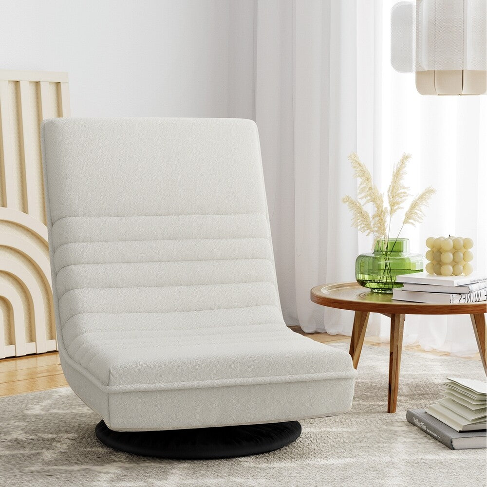 Artiss Floor Lounge Sofa Chaise Recliner Futon Folding Linen Chair White