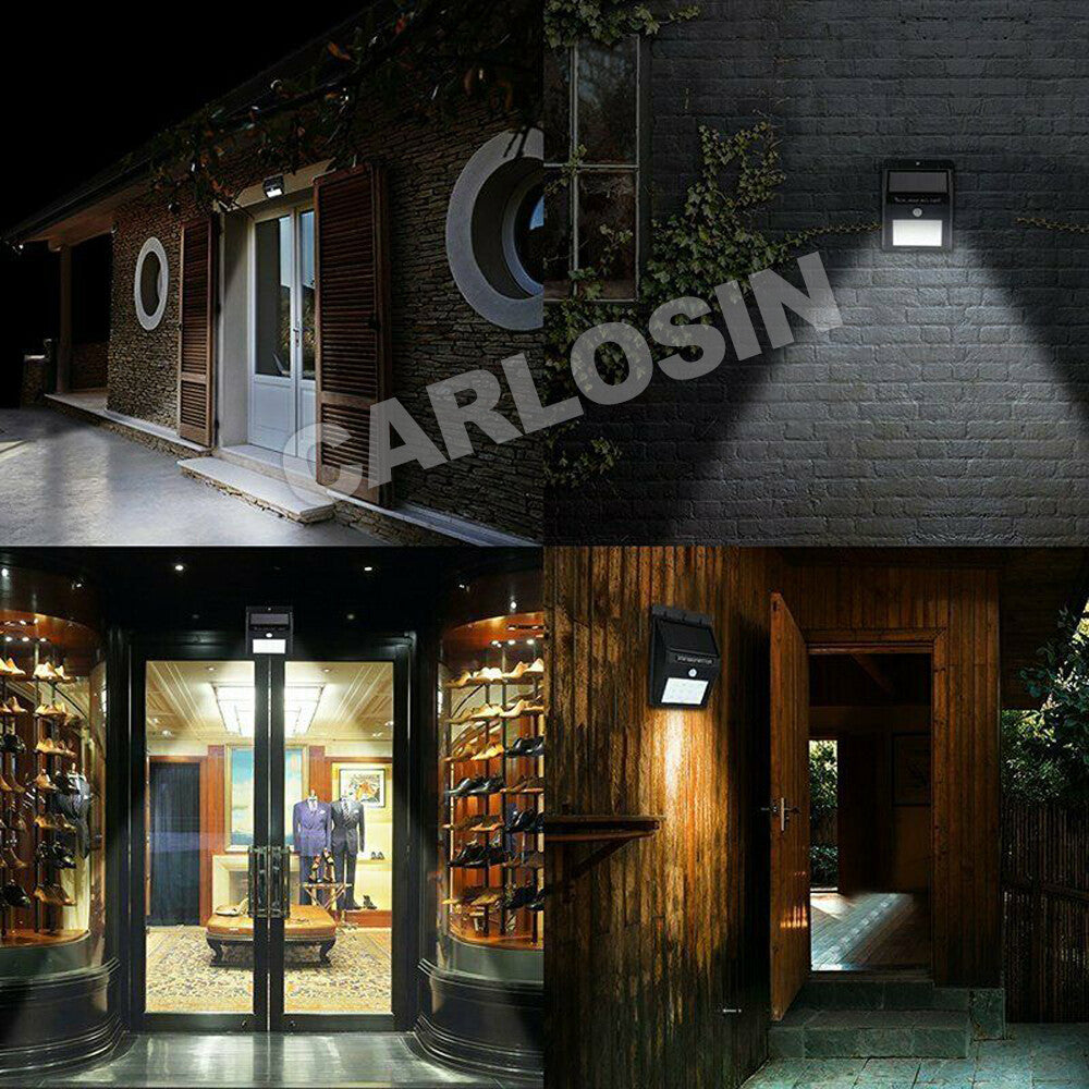 4PCS Solar Powered PIR Motion Sensor Light 20 LED Outdoor Security