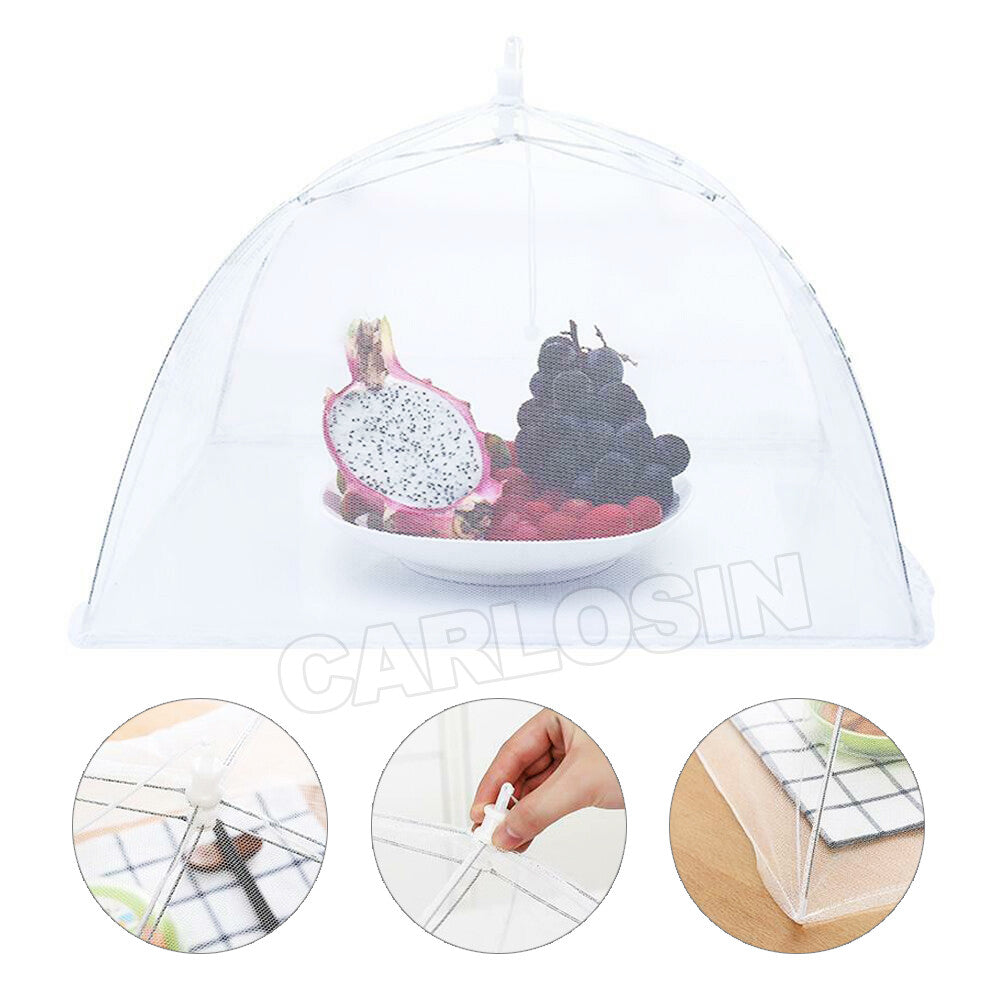 6x BBQ Food Cover Collapsible Pop Up Mesh Fly Wasp Net