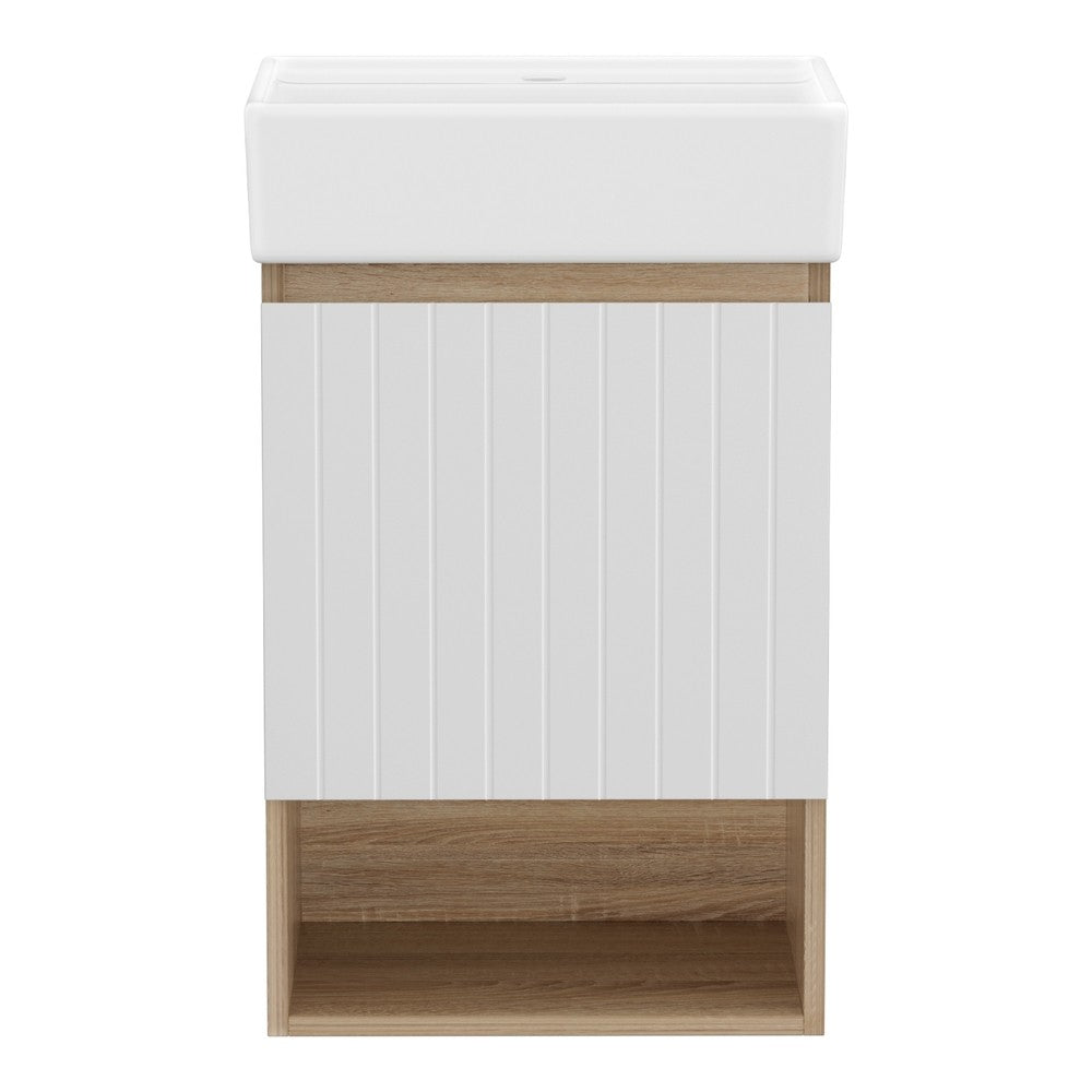 445mm Bathroom Vanity Unit Basin Wall Hung Cabinet White