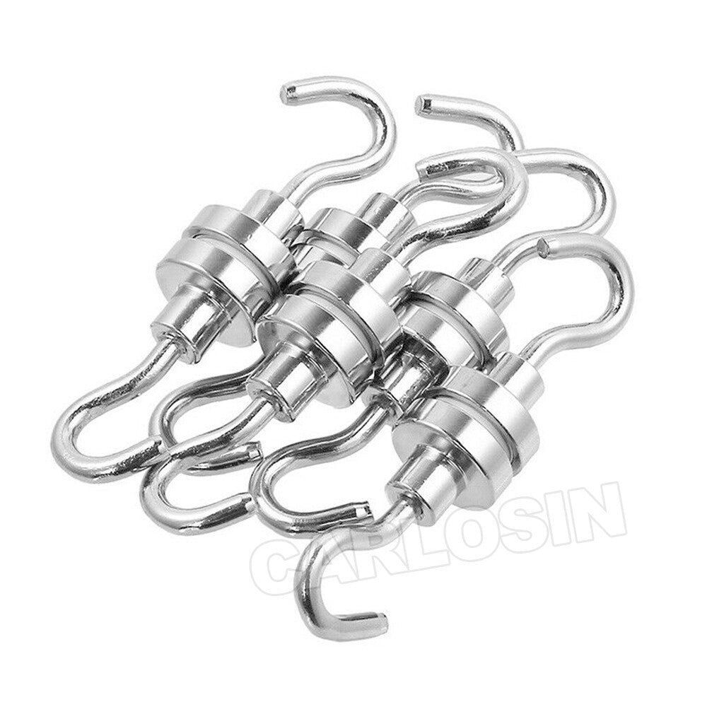12x Neodymium Magnet Hooks Rare Earth Magnetic Hanger Holder 8kg AU
