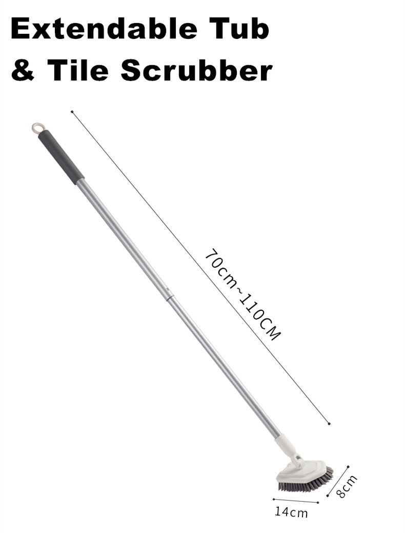 Adjustable Long Handle Floor Brush – Cleaning Tub, Tiles & Glass Walls