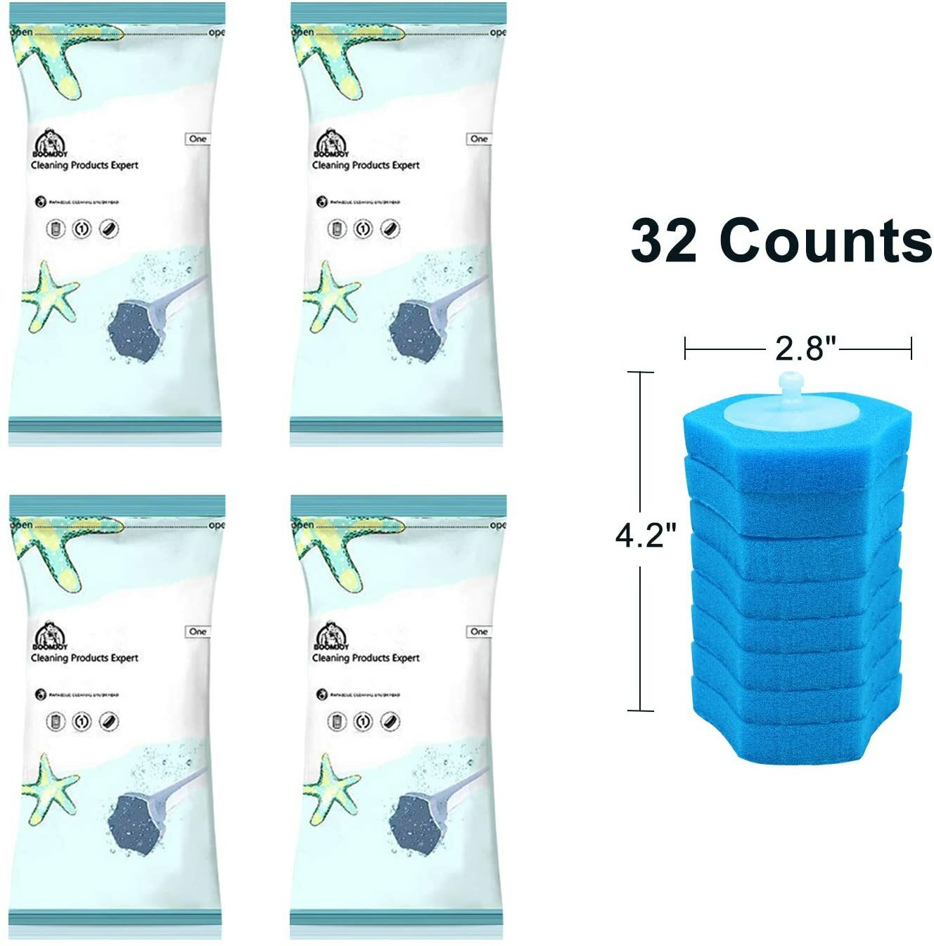 Disposable Toilet Brush Set – Freestanding with Replacement Heads