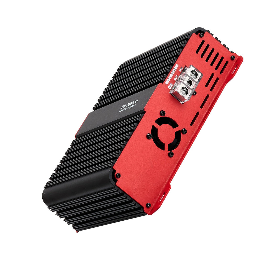 Uimoso Monoblock Class D Car Amplifier 2000W RMS for Subwoofers, 1/2/4 Ohm