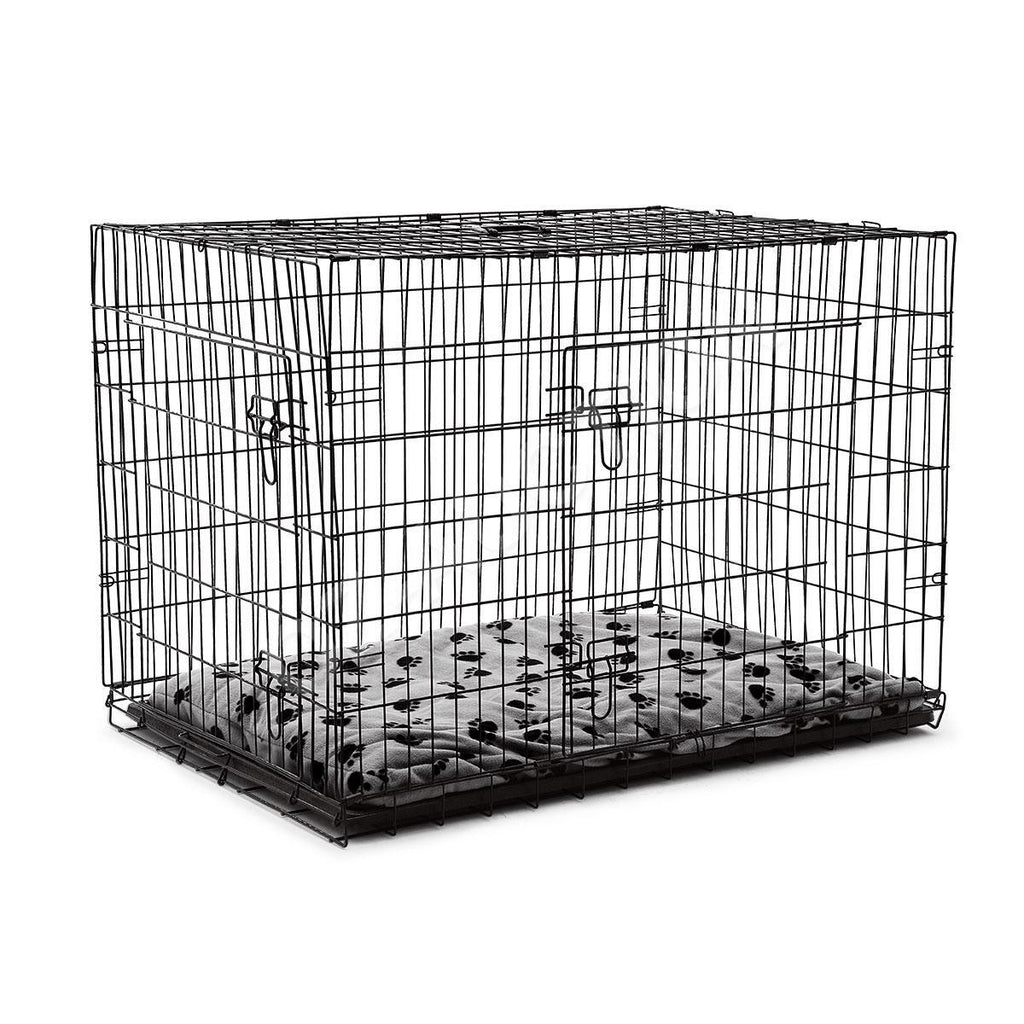 42" Portable Collapsible Metal Dog Cage Crate Kennel with Divider