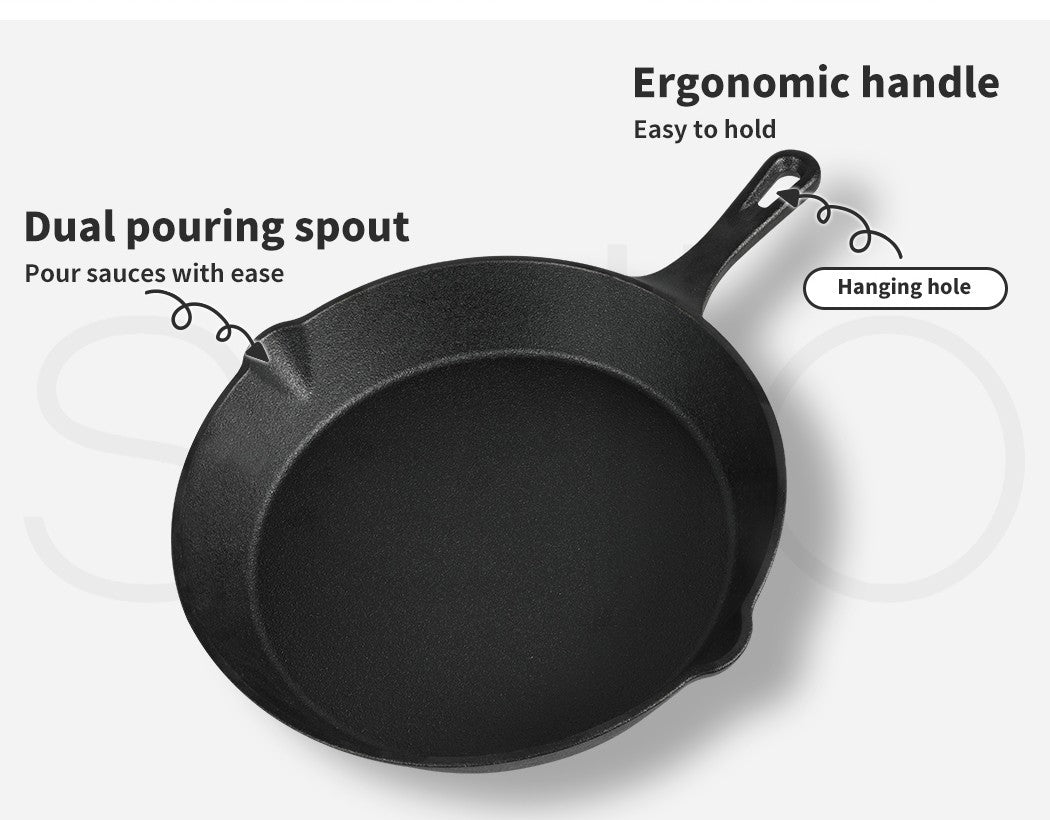 3-Piece Toque Fry Pan Set – Non-Stick Cast Iron Skillet Frypan