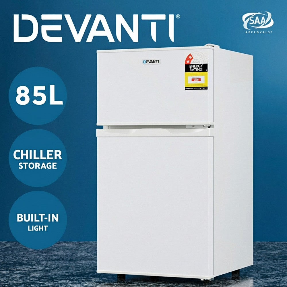 80L Bar Fridge Mini Freezer Refrigerator White