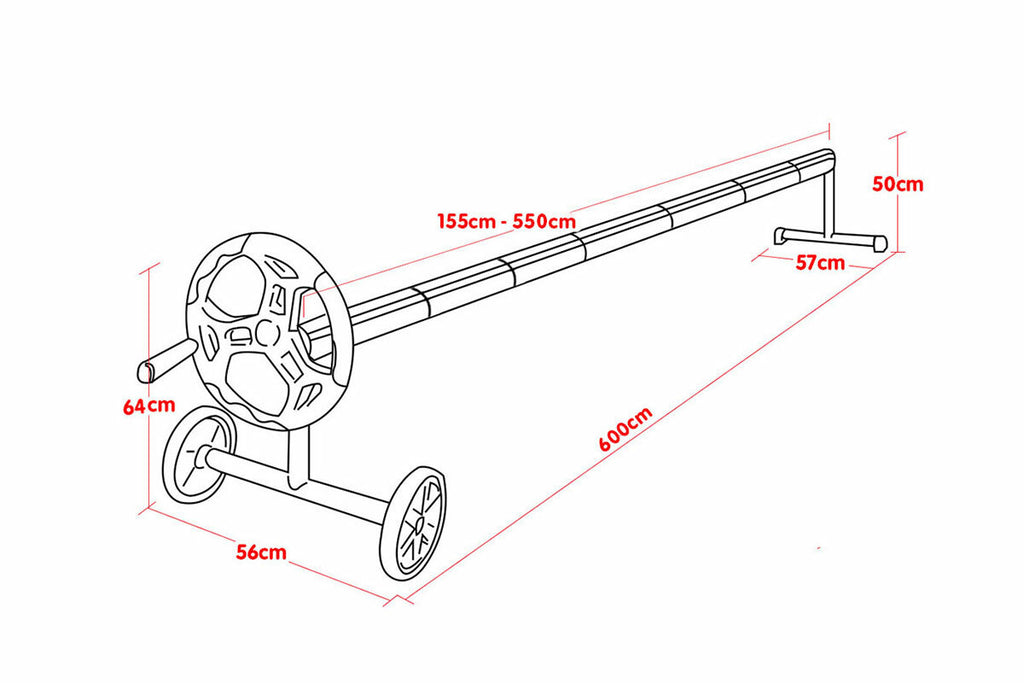 Adjustable Pool Cover Roller with Wheels for Solar Blankets