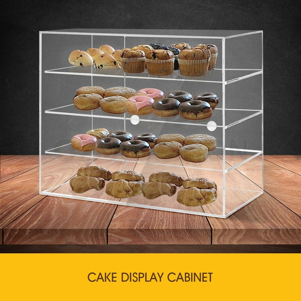 Acrylic 4-Tier Bakery Display Cabinet – Cakes, Donuts & Pastries, 5mm
