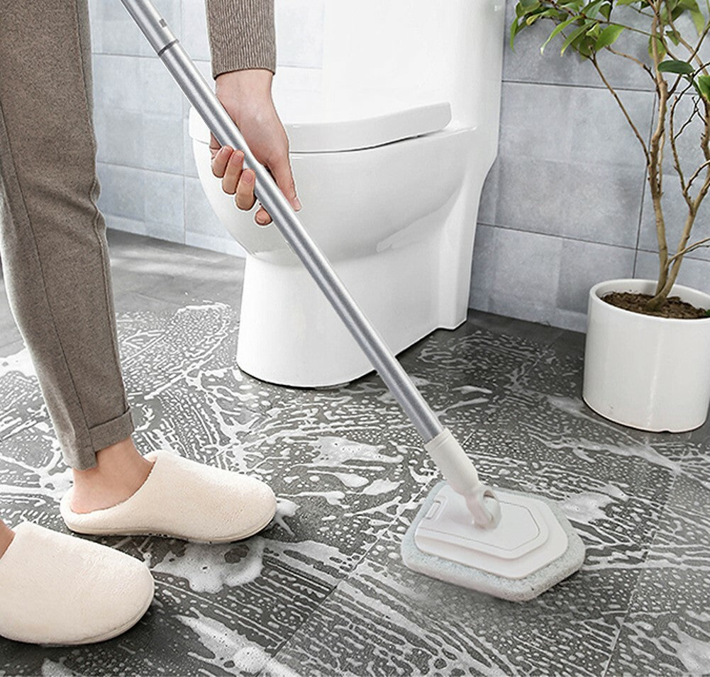 Adjustable Long Handle Floor Brush – Cleaning Tub, Tiles & Glass Walls