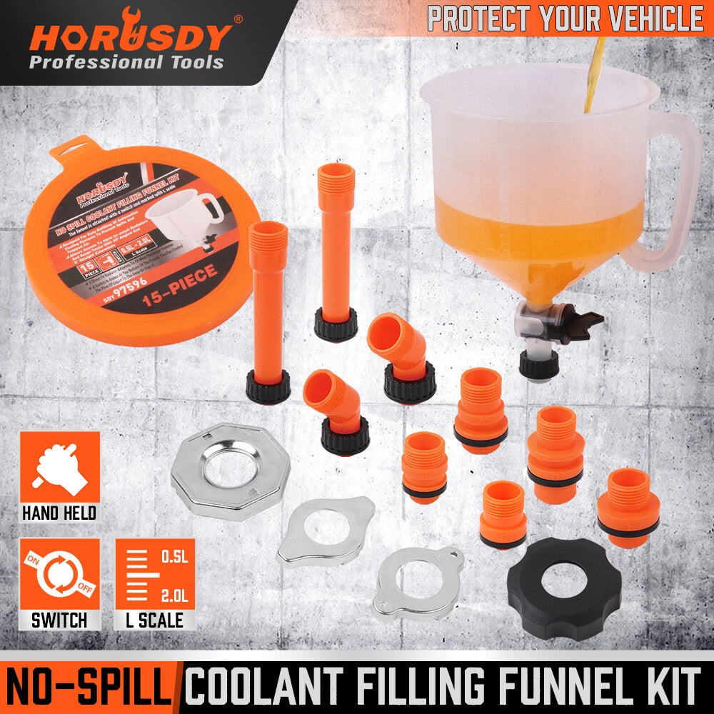 HORUSDY No-Spill Coolant Funnel Kit – Car Radiator Refill Tool