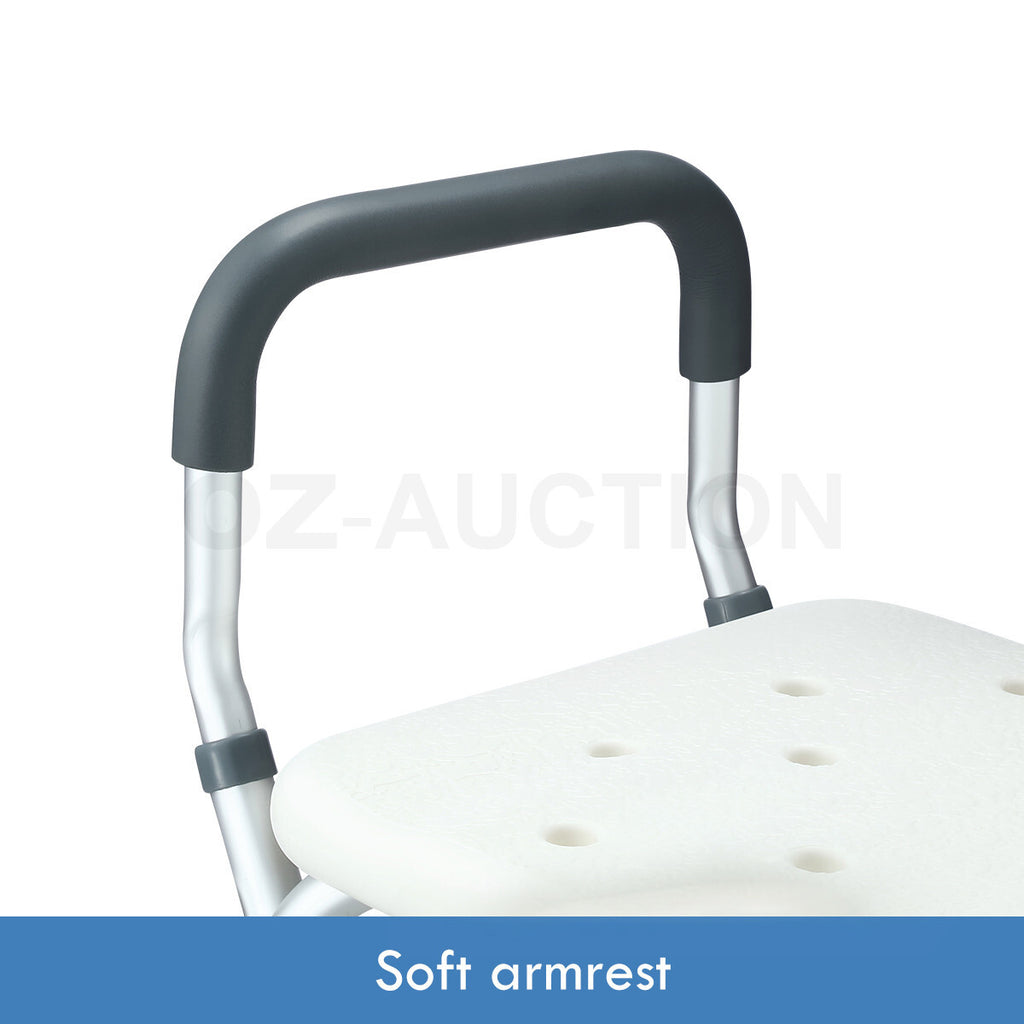 Shower Bath Chair Medical Seat Stool Safety Aid with Back Armrests