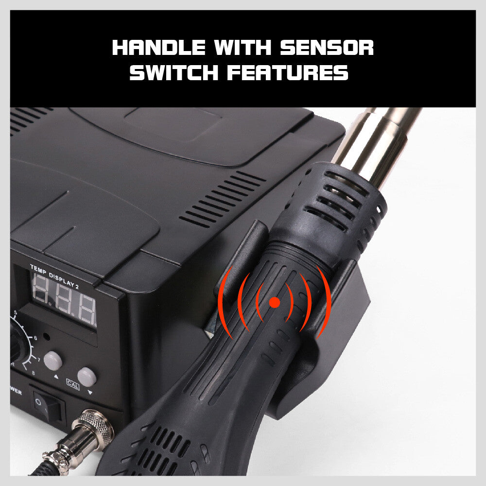 2-in-1 Soldering Station – Hot Air Gun & SMD Rework Iron