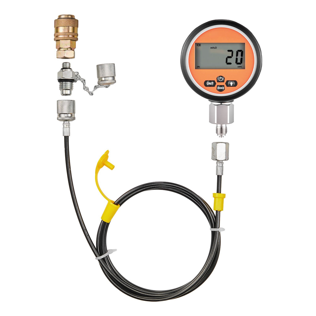 Uimoso Digital Hydraulic Pressure Test Kit with 700 Bar, 2 Gauges, 9 Couplings