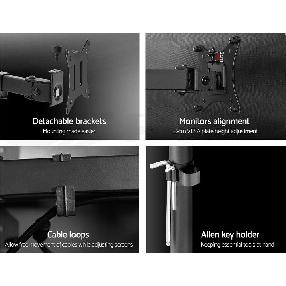 32'' Monitor Desk Mount Arm Bracket Black