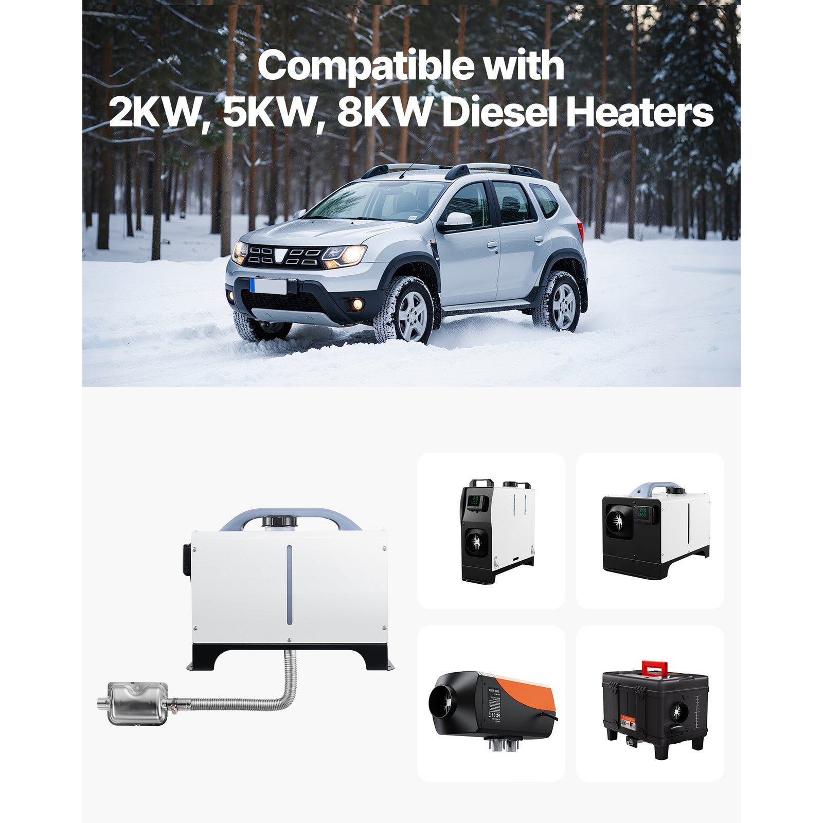 Uimoso Flexible Diesel Heater Exhaust Hose 1490mm with 2 Secure Clamps