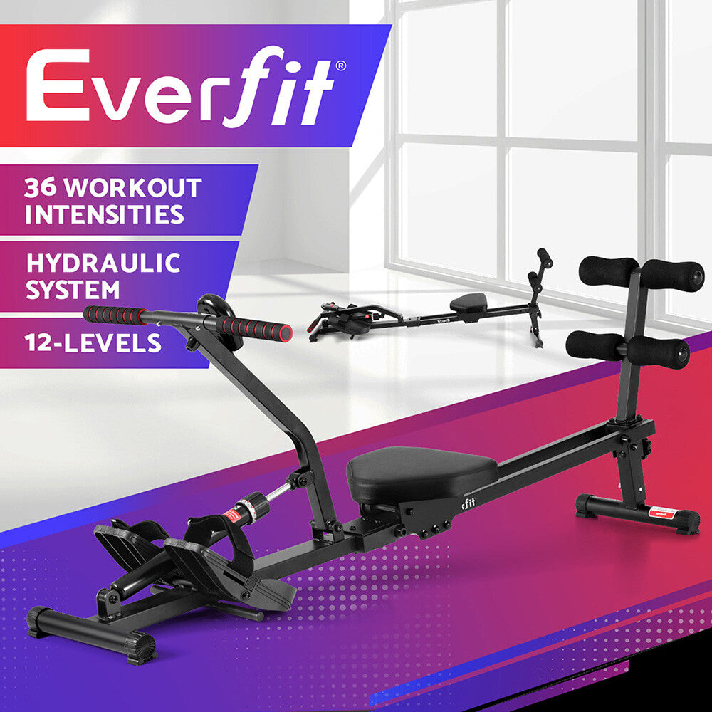 12 Level Hydraulic Rowing Machine Cardio Fitness Rower