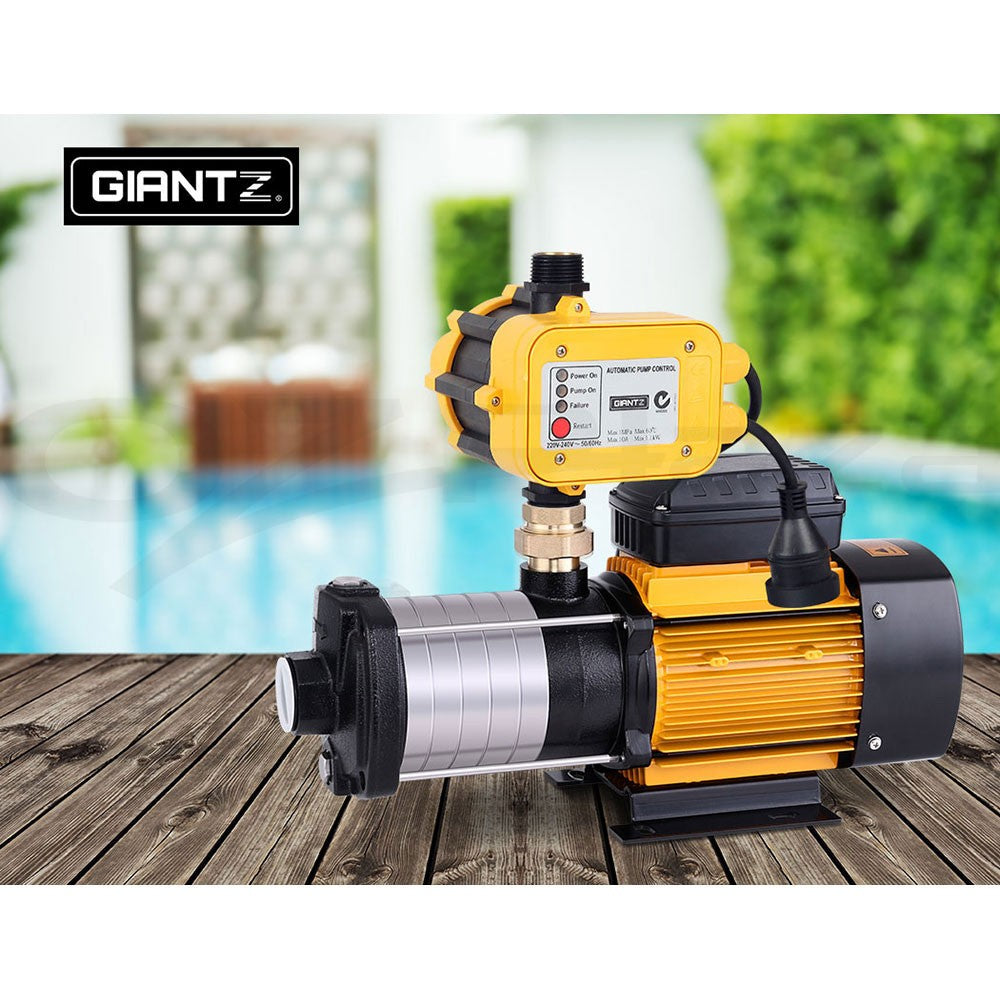 2500W Garden Water Pump High Pressure 6-Stage Tank Irrigation Yellow