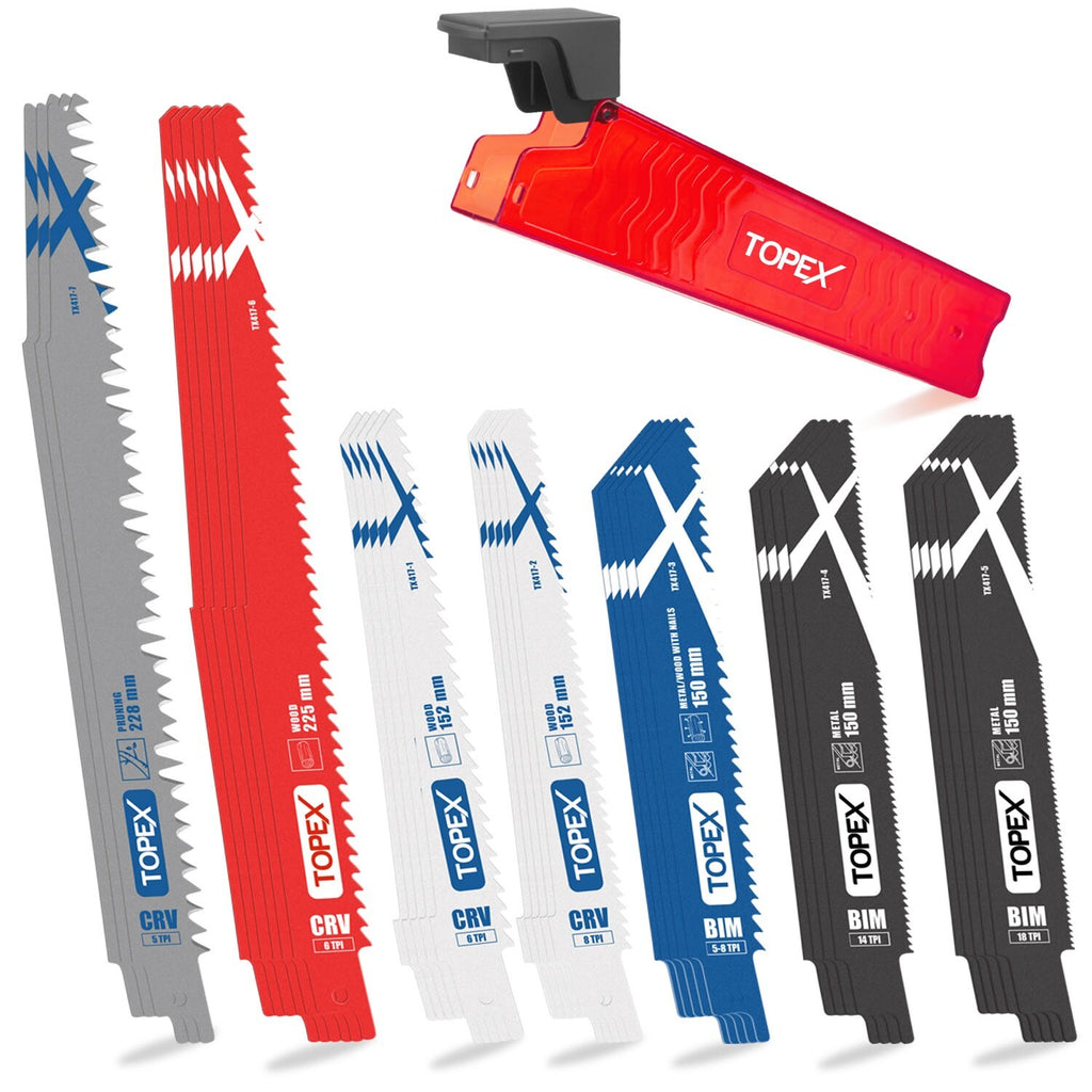 34pc Reciprocating Saw Blades – 5-8 TPI for Metal & Wood