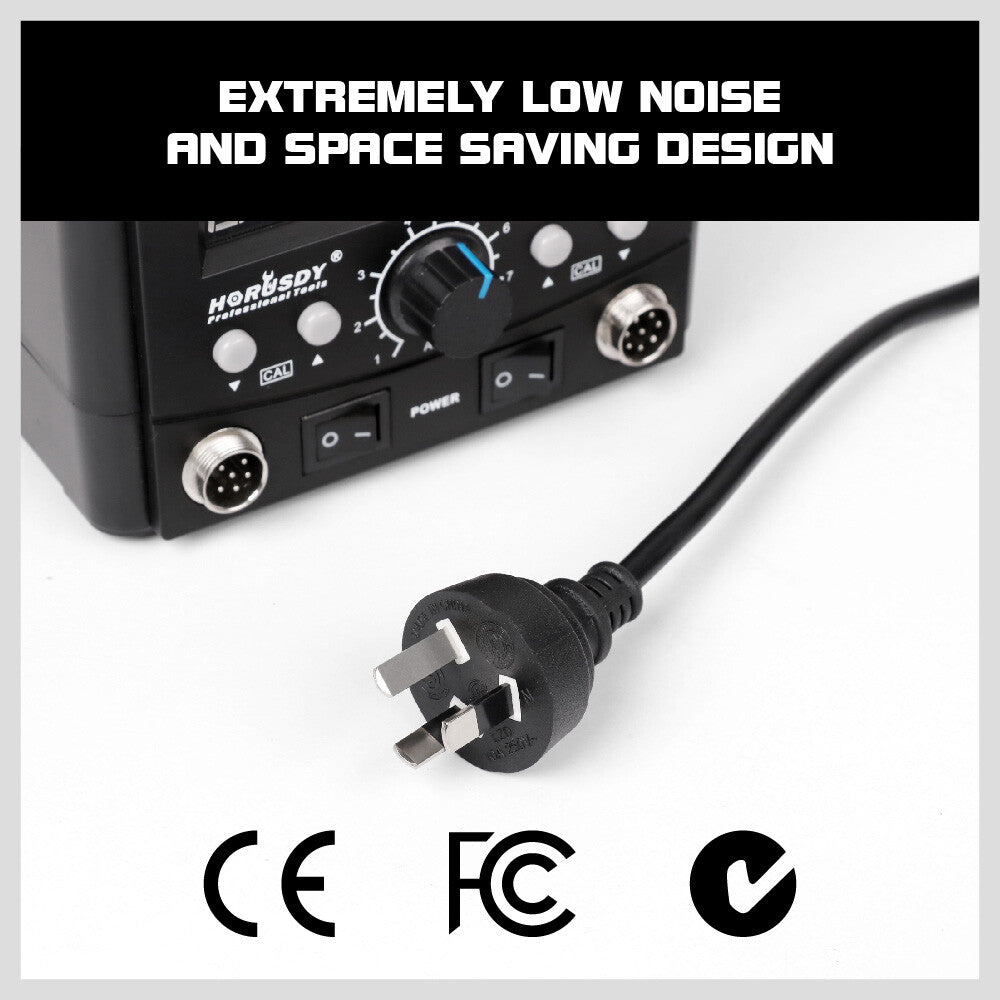 2-in-1 Soldering Station – Hot Air Gun & SMD Rework Iron