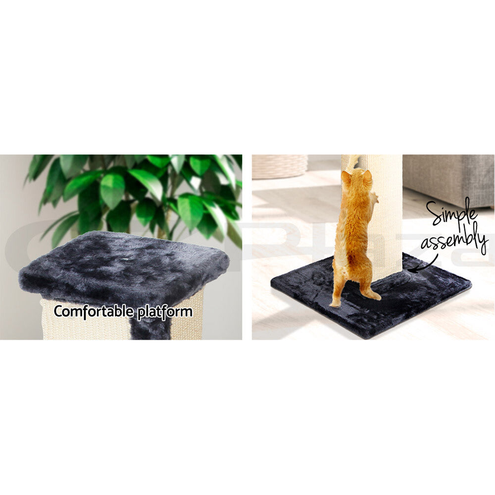 Cat Tree Scratching Post Tower 92cm Wooden Condo Bed