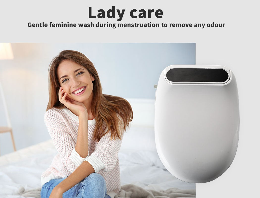 Electric Bidet Toilet Seat – LED Night Light, Remote & Antibacterial