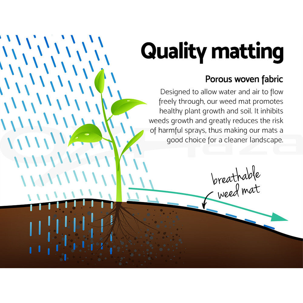 Weed Mat 0.915x100m Woven Fabric Garden Plant Control