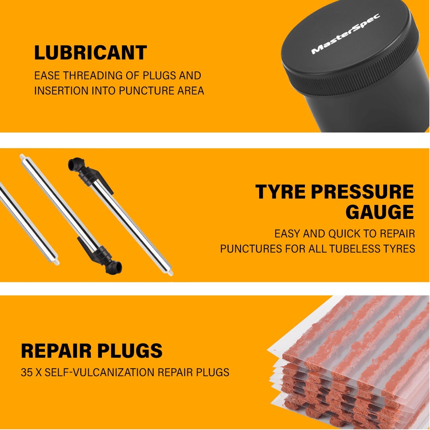 64pc Tyre Repair Kit – Heavy Duty 4WD Offroad Tubeless Plugs