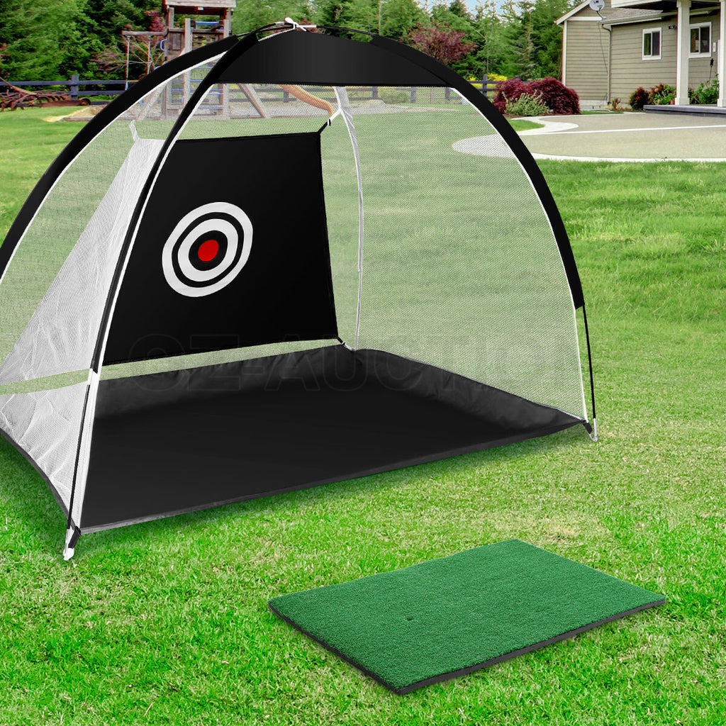 Home Golf Practice Set – Net & Mat for Driving and Chipping