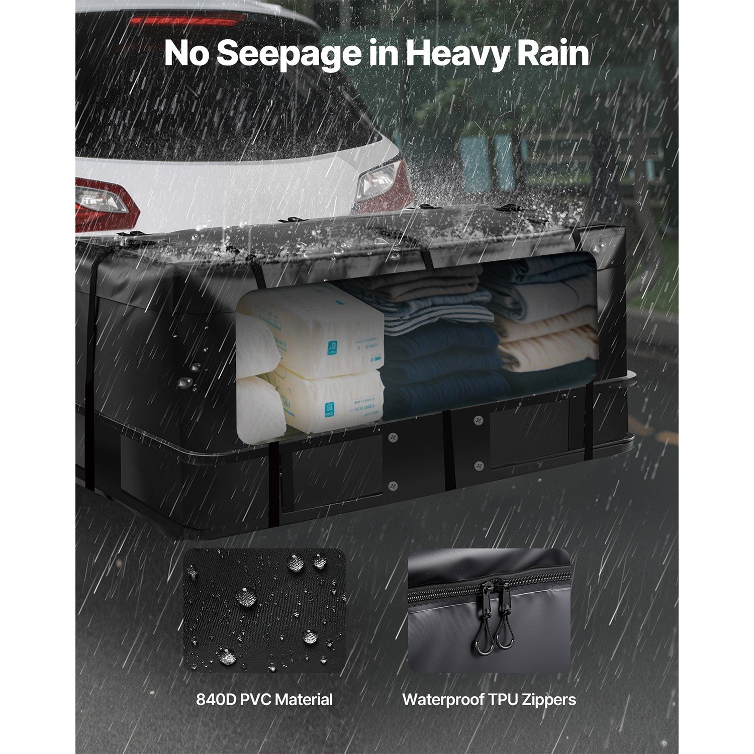 Uimoso Waterproof Hitch Cargo Carrier Bag 118.5 x 51 x 50 cm (12 Cubic Feet)