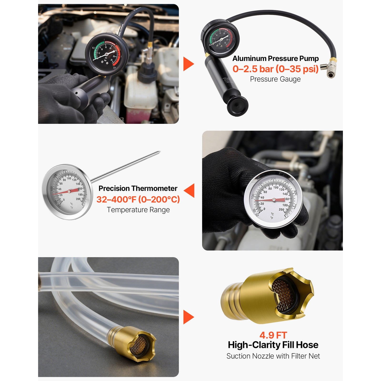 Uimoso 47-Piece Coolant Pressure Tester & Radiator Vacuum Refill Kit