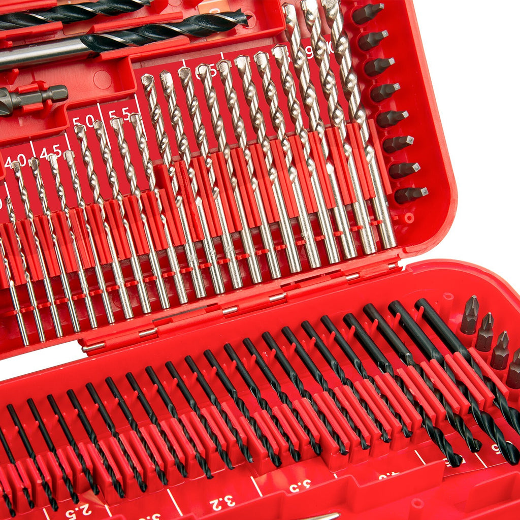 246pc Drill & Screw Bit Set – Titanium for Metal, Wood, Masonry