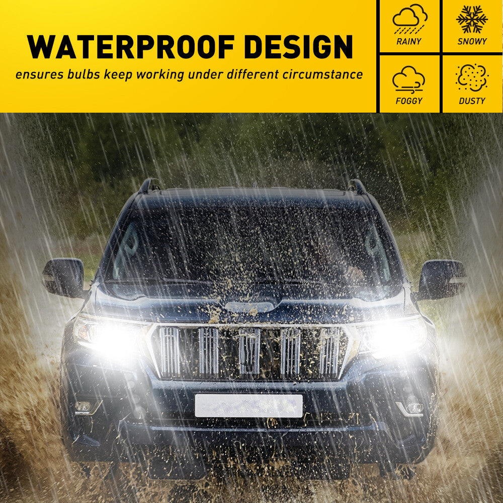 AUXITO H4 LED Headlight Bulbs 6500K White Performance Dual Beam