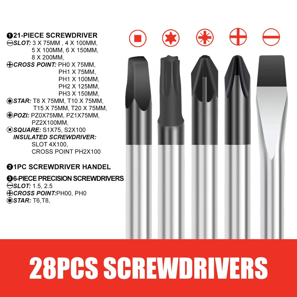 100pc Screw driver Bit Set – Non-Slip Precision with Oxford Bag