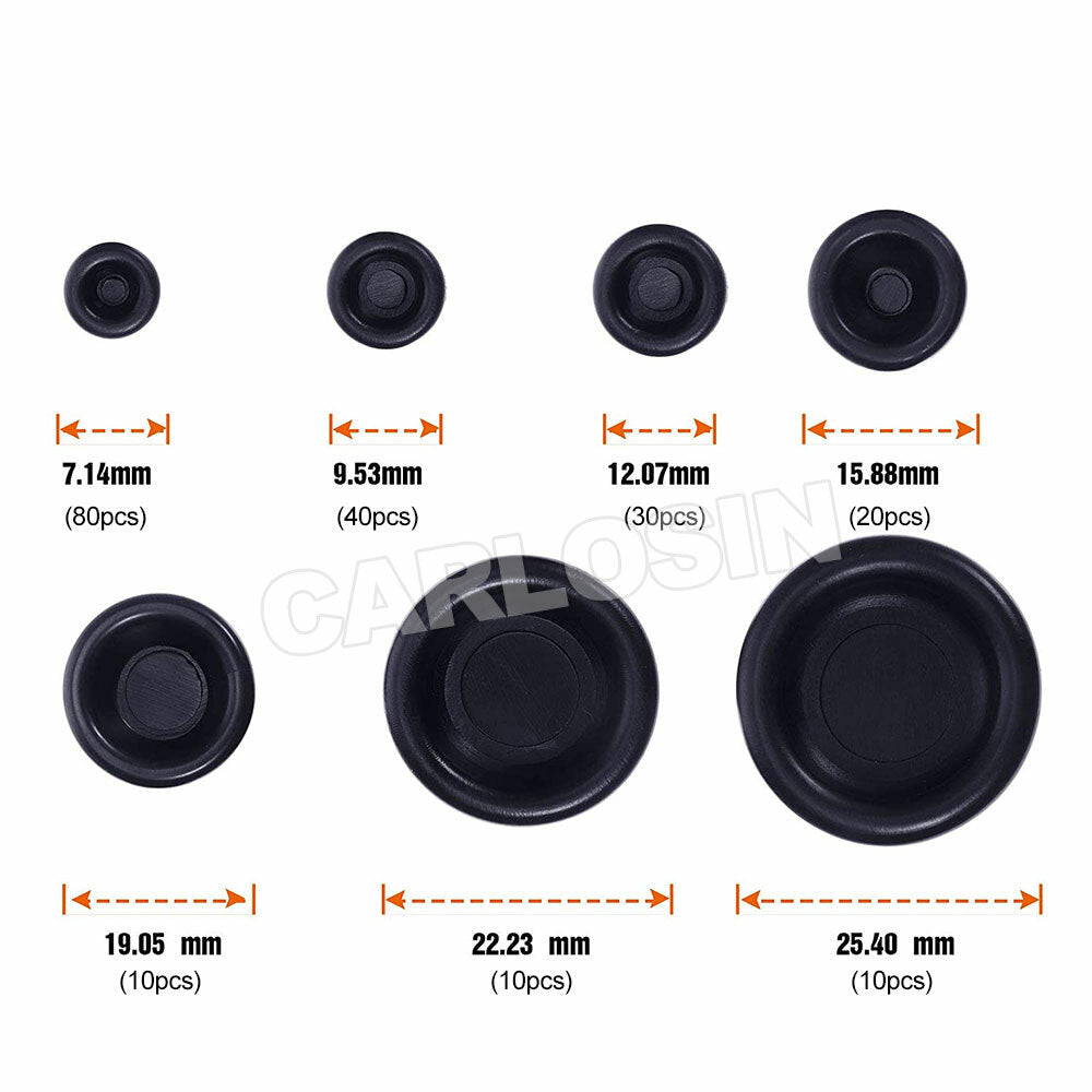 200pcs Rubber Grommet Assortment Set Wire Gasket Hole Plug AU