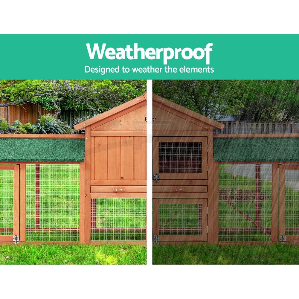 Large Chicken Coop Rabbit Hutch Wooden Outdoor Run Cage