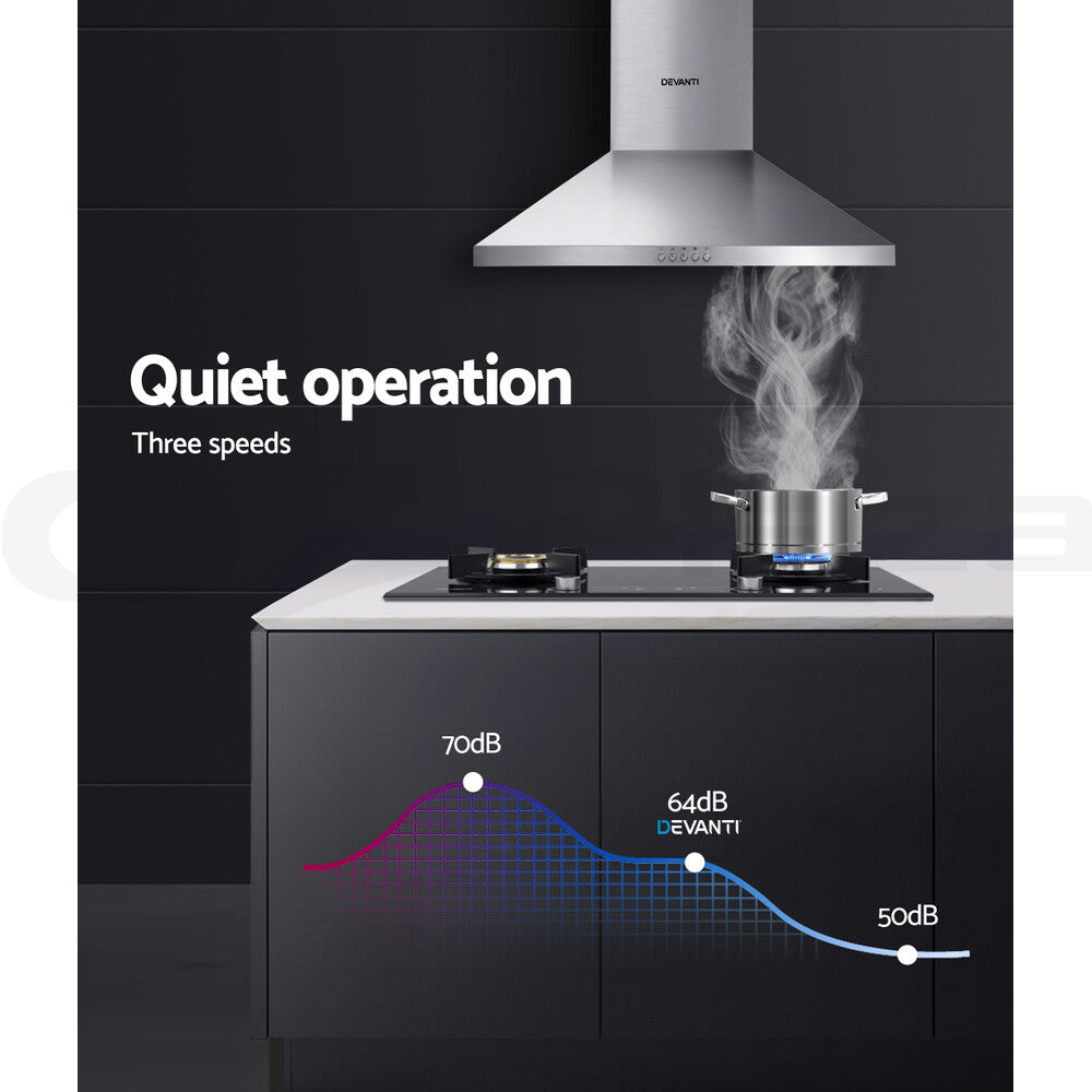 60cm Kitchen Rangehood Canopy LED Stainless Steel
